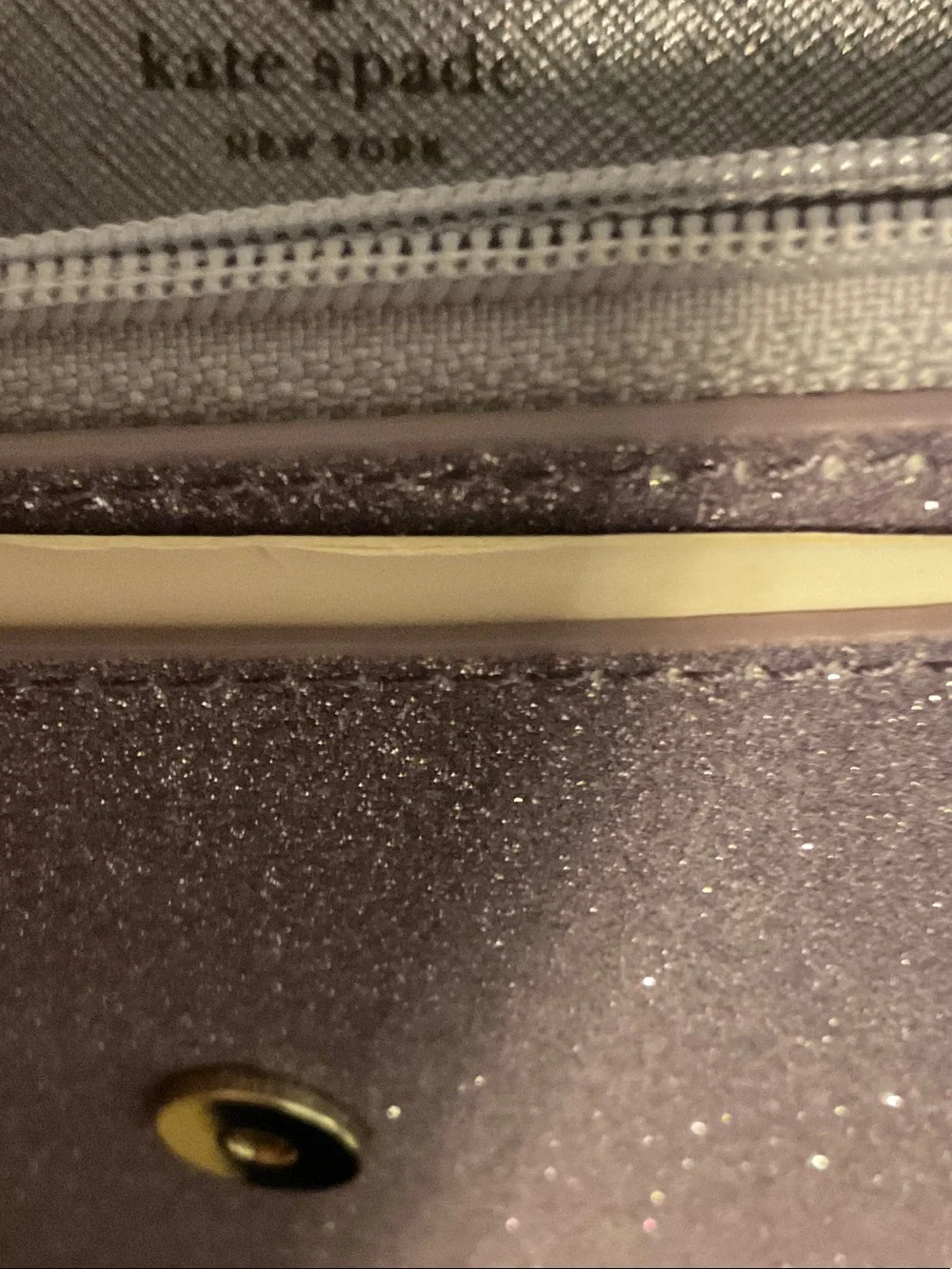 kate spade Lavender Glitter Envelope Crossbody with Chain Strap